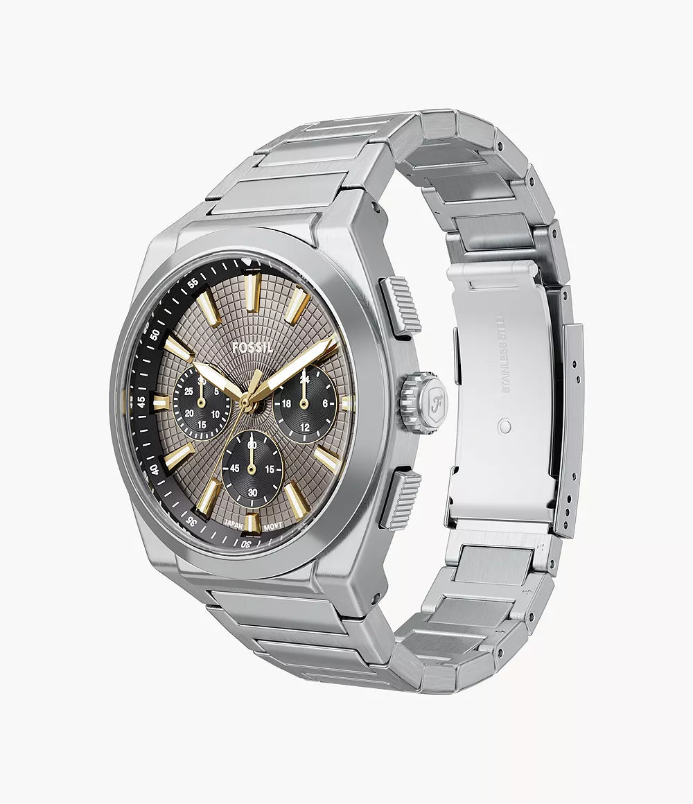 Fossil Everett Chronograph Stainless Steel Watch - FS6128 - KRISHNA WATCH COMPANY