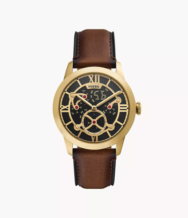 Fossil Townsman Big Tic 42mm Brown Leather Watch FS6190