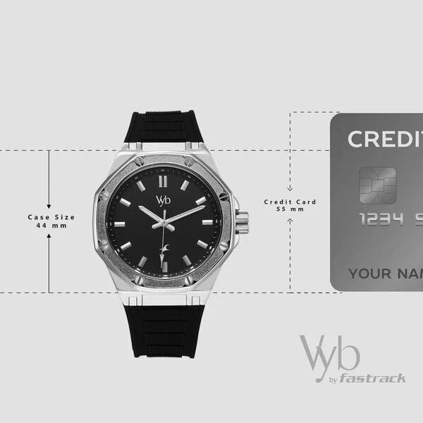 Vyb Rebel By Fastrack Quartz Analog Watch For Guys - 30008SP01W - KRISHNA WATCH COMPANY
