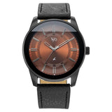 Vyb Drift By Fastrack Quartz Analog Burnt Orange Dial Black Leather Strap Watch For Guys FV30021NL03W
