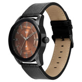 Vyb Drift By Fastrack Quartz Analog Burnt Orange Dial Black Leather Strap Watch For Guys FV30021NL03W