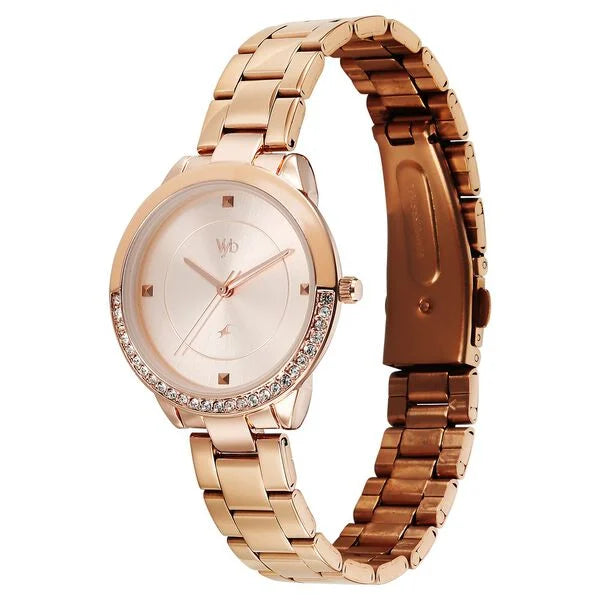 Vyb Eclipse By Fastrack Quartz Analog Watch For Girls - 60107WM02W - KRISHNA WATCH COMPANY