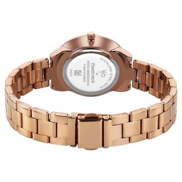 Vyb Eclipse By Fastrack Quartz Analog Watch For Girls - 60107WM02W - KRISHNA WATCH COMPANY