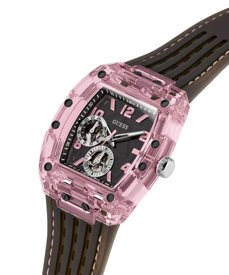 GUESS Mens Sporting Pink Black Multi-function Watch GW0032G3 - KRISHNA WATCH COMPANY