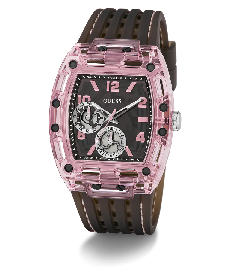 GUESS Mens Sporting Pink Black Multi-function Watch GW0032G3 - KRISHNA WATCH COMPANY