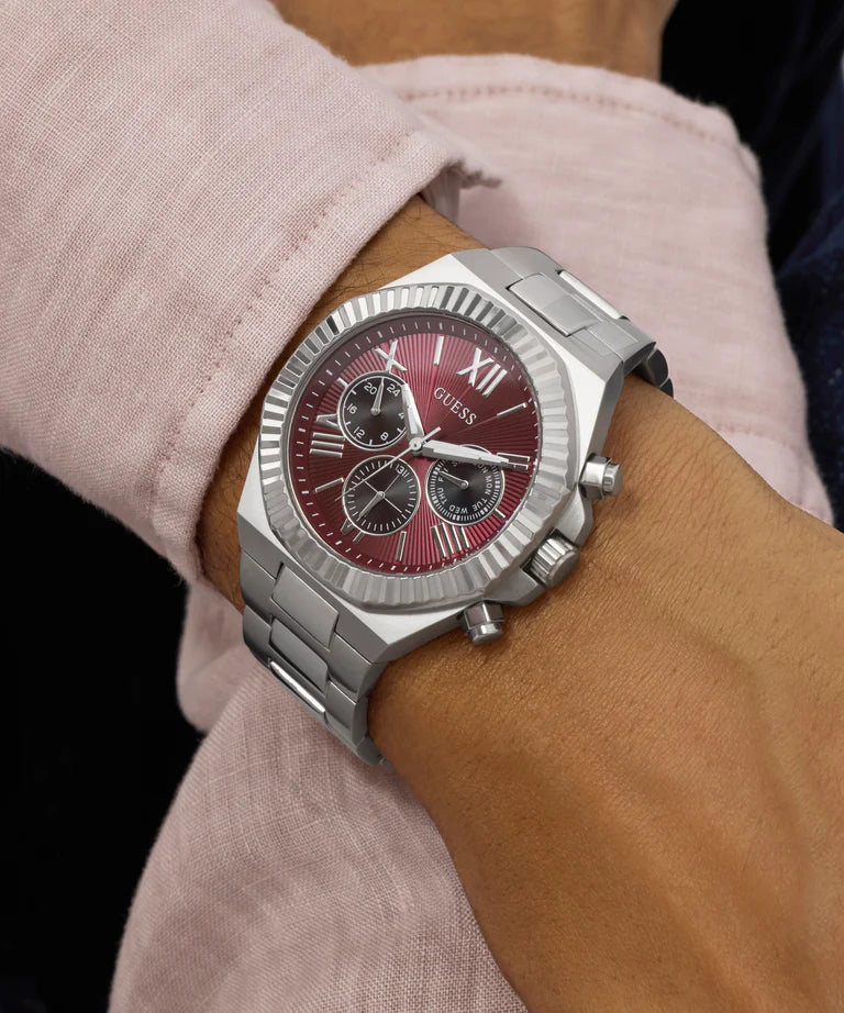 GUESS Mens Equity Silver Tone Analog Watch - GW0703G7 - KRISHNA WATCH COMPANY