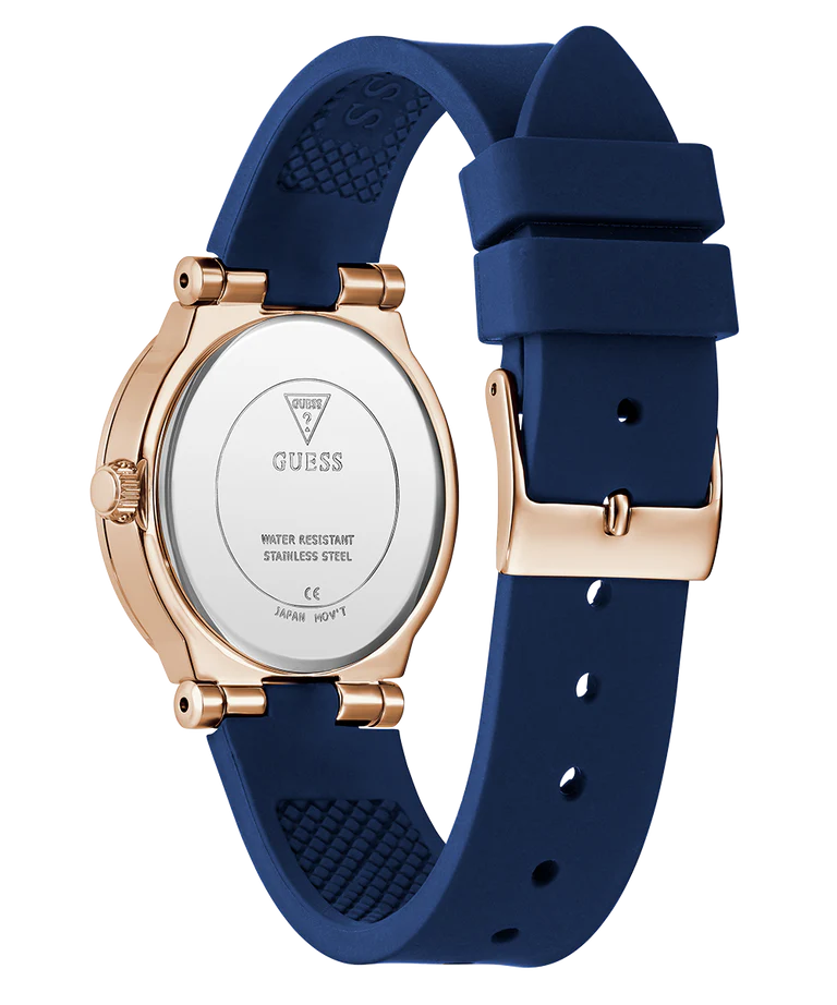 GUESS Ladies Blue Rose Gold Tone Analog Watch GW0844L3 - KRISHNA WATCH COMPANY