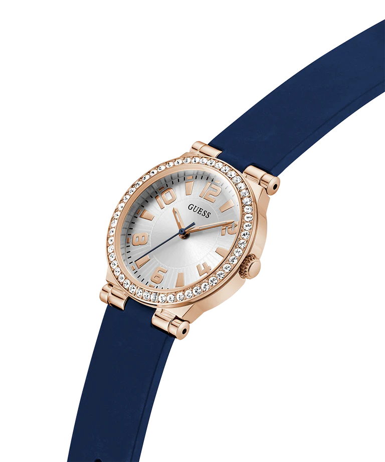 GUESS Ladies Blue Rose Gold Tone Analog Watch GW0844L3 - KRISHNA WATCH COMPANY