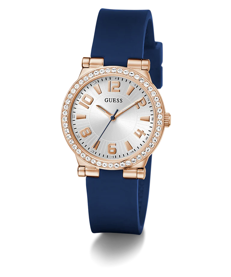 GUESS Ladies Blue Rose Gold Tone Analog Watch GW0844L3 - KRISHNA WATCH COMPANY