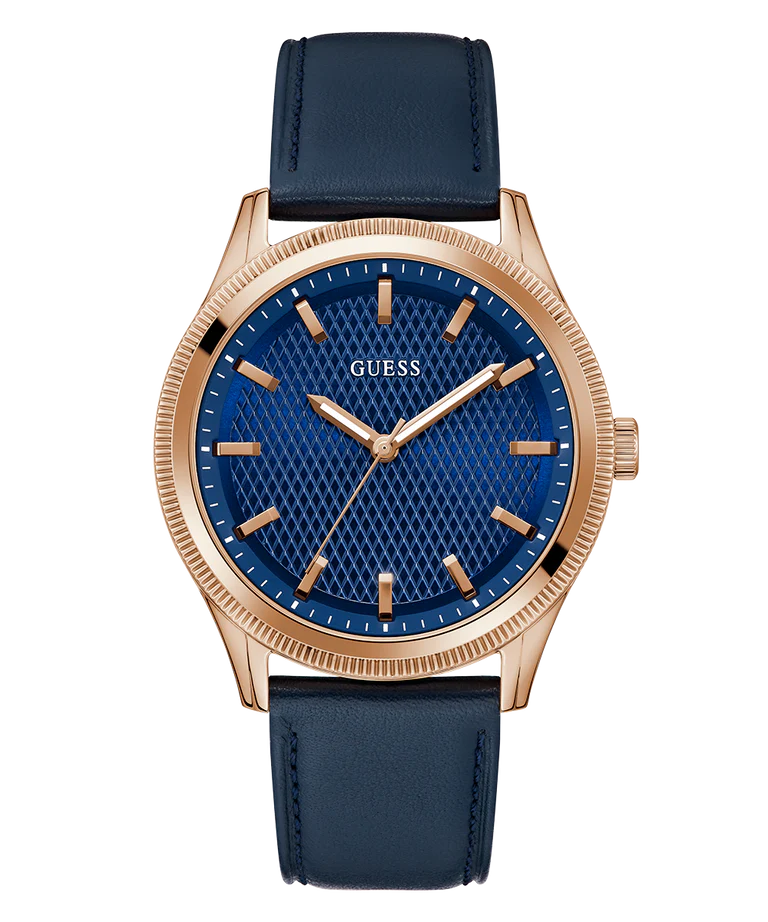GUESS Mens Navy Rose Gold Tone Analog Watch GW0846G2 - KRISHNA WATCH COMPANY