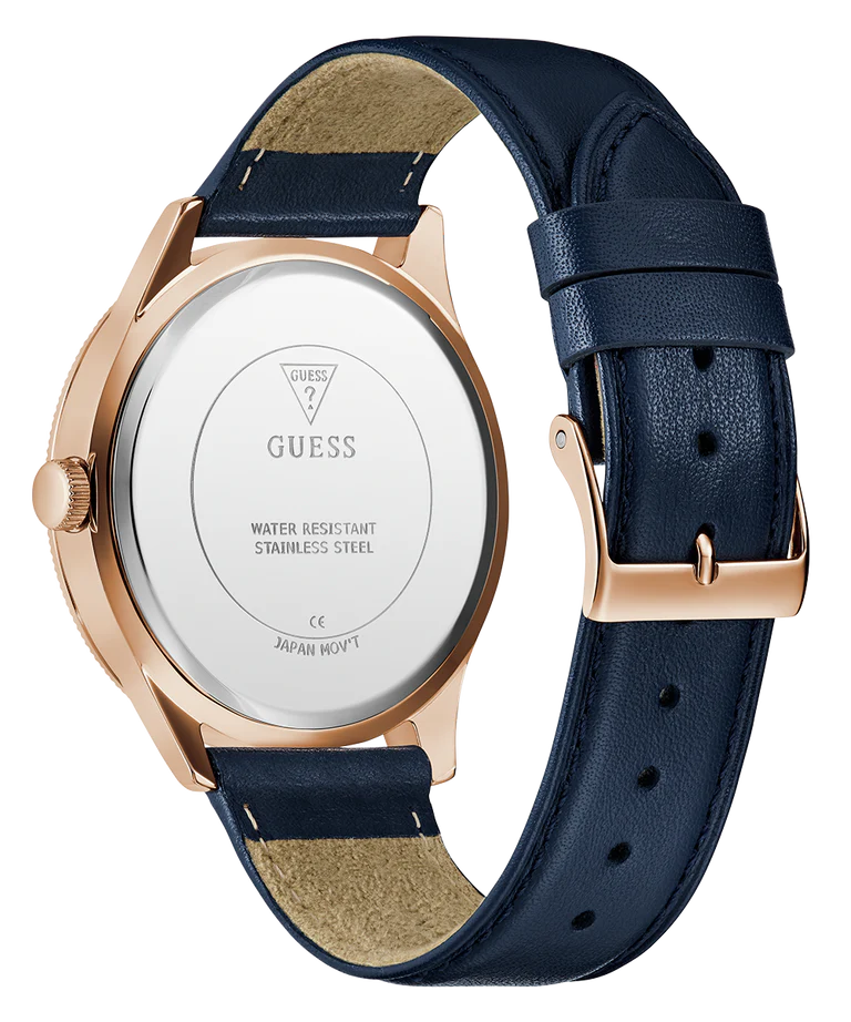 GUESS Mens Navy Rose Gold Tone Analog Watch GW0846G2 - KRISHNA WATCH COMPANY