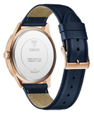 GUESS Mens Navy Rose Gold Tone Analog Watch GW0846G2