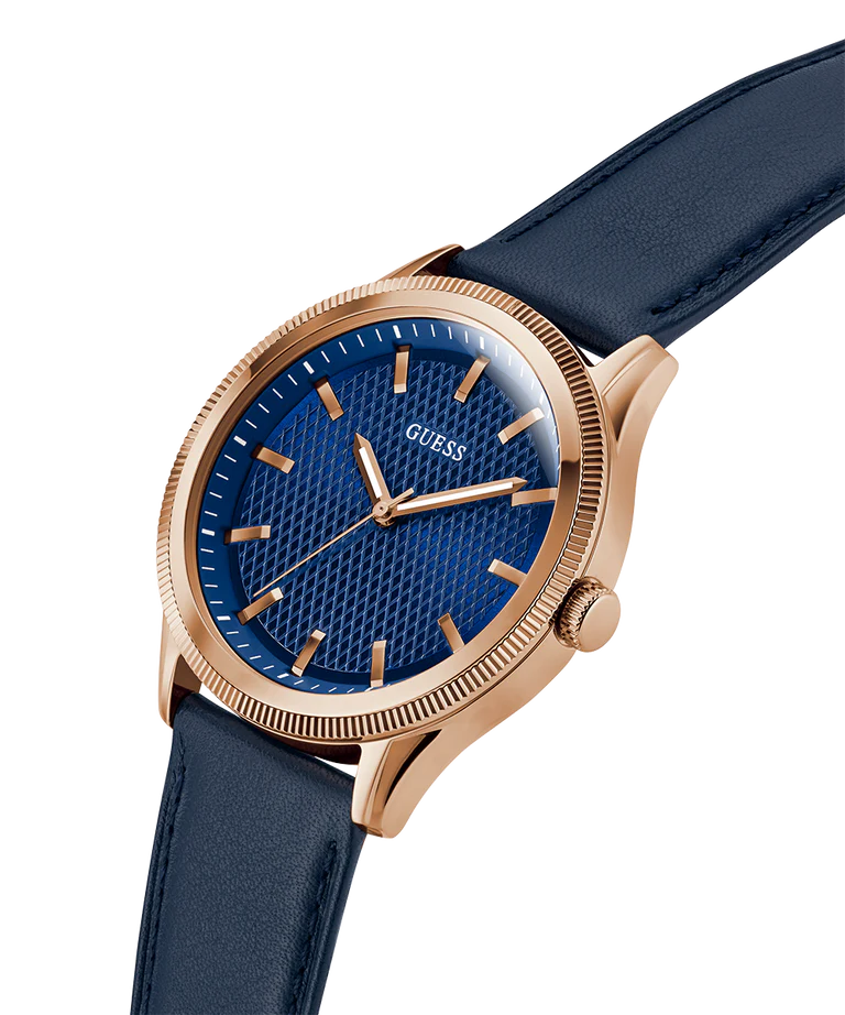 GUESS Mens Navy Rose Gold Tone Analog Watch GW0846G2 - KRISHNA WATCH COMPANY