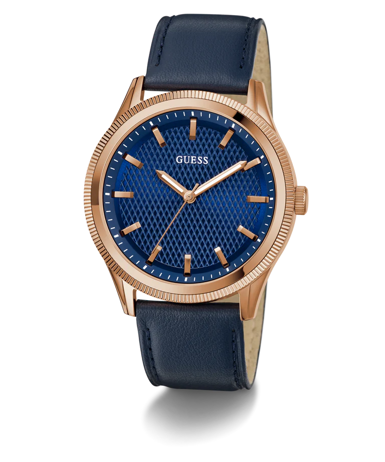GUESS Mens Navy Rose Gold Tone Analog Watch GW0846G2 - KRISHNA WATCH COMPANY