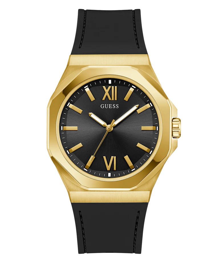 GUESS Mens Black Gold Tone Analog Watch GW0850G2 - KRISHNA WATCH COMPANY