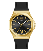 GUESS Mens Black Gold Tone Analog Watch GW0850G2