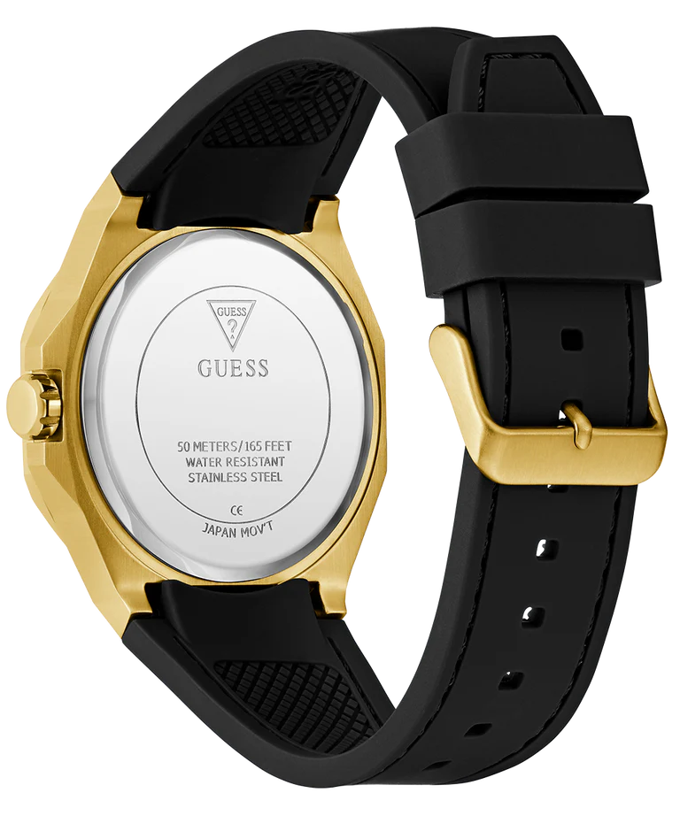 GUESS Mens Black Gold Tone Analog Watch GW0850G2 - KRISHNA WATCH COMPANY