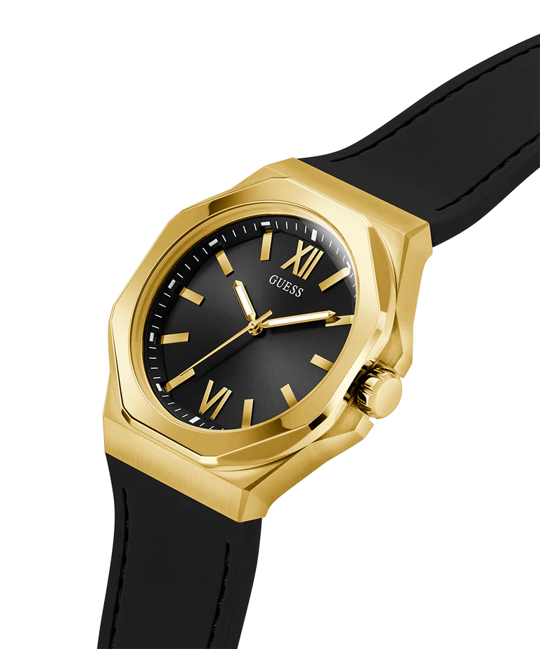 GUESS Mens Black Gold Tone Analog Watch GW0850G2 - KRISHNA WATCH COMPANY