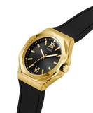 GUESS Mens Black Gold Tone Analog Watch GW0850G2