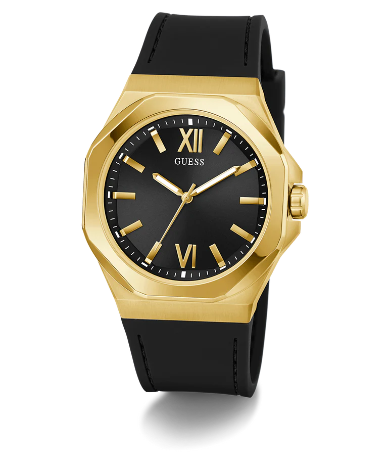 GUESS Mens Black Gold Tone Analog Watch GW0850G2 - KRISHNA WATCH COMPANY