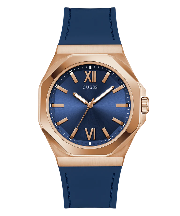 GUESS Mens Blue Rose Gold Tone Analog Watch GW0850G3 - KRISHNA WATCH COMPANY