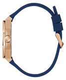 GUESS Mens Blue Rose Gold Tone Analog Watch GW0850G3