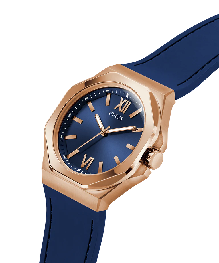 GUESS Mens Blue Rose Gold Tone Analog Watch GW0850G3 - KRISHNA WATCH COMPANY