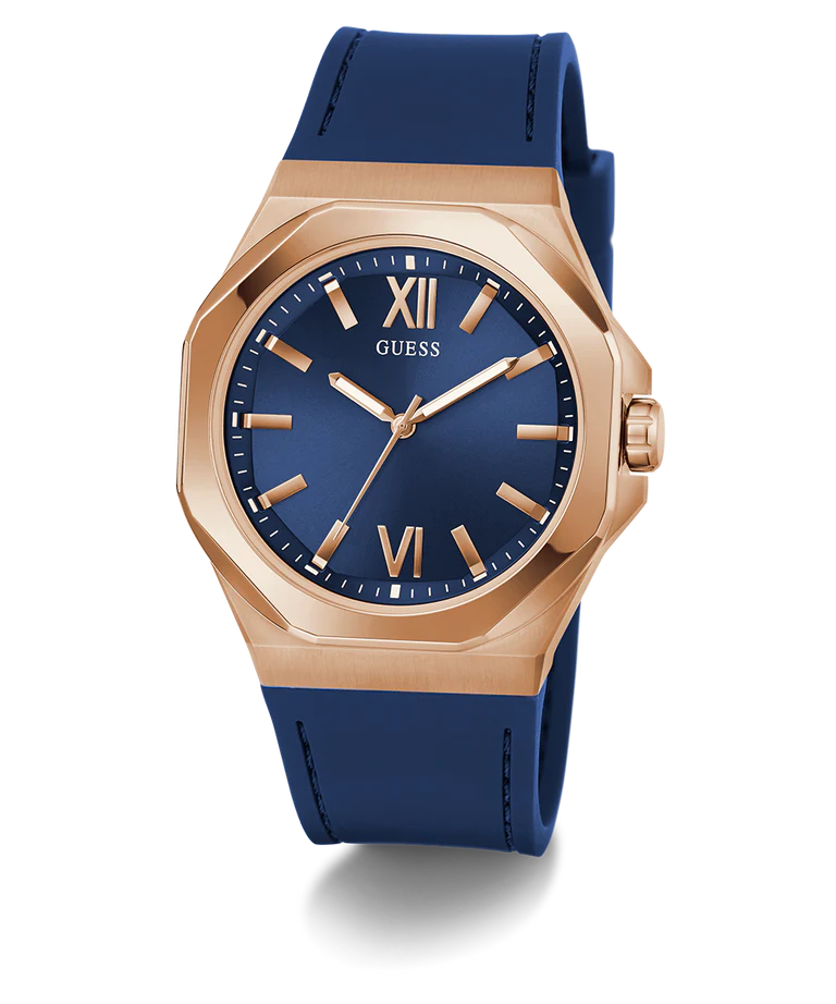 GUESS Mens Blue Rose Gold Tone Analog Watch GW0850G3 - KRISHNA WATCH COMPANY