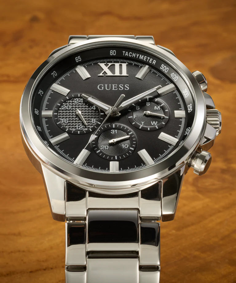 GUESS Mens Silver Tone Multi-function Watch 44 mm GW0900G1 - KRISHNA WATCH COMPANY
