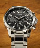 GUESS Mens Silver Tone Multi-function Watch 44 mm GW0900G1 - KRISHNA WATCH COMPANY
