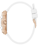 GUESS Ladies White Rose Gold Tone Analog Watch - GW0945L6