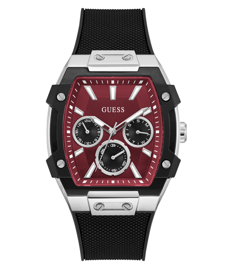 GUESS Mens Black Silver Tone Multifunction Watch - GW0956G1 - KRISHNA WATCH COMPANY