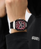 GUESS Mens Black Silver Tone Multifunction Watch - GW0956G1 - KRISHNA WATCH COMPANY
