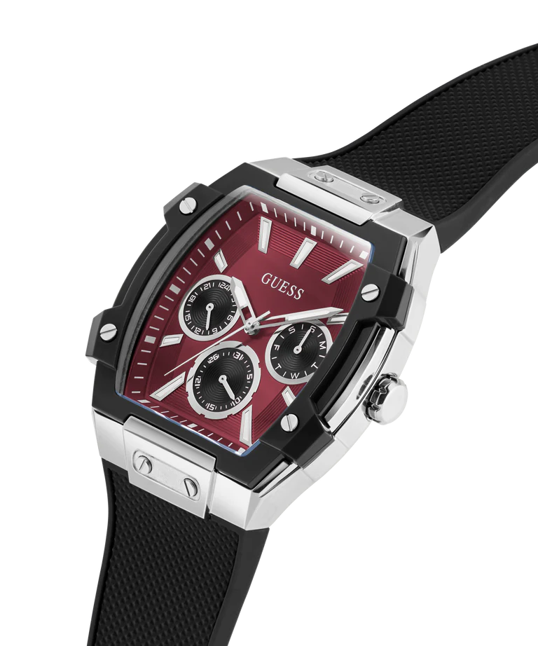 GUESS Mens Black Silver Tone Multifunction Watch - GW0956G1 - KRISHNA WATCH COMPANY