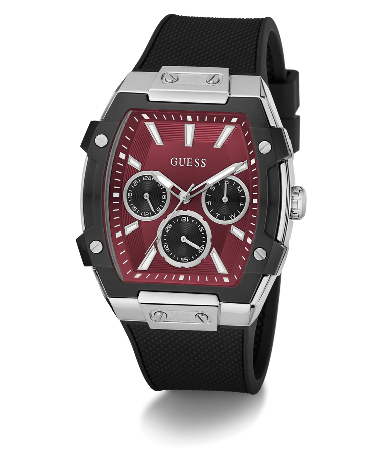 GUESS Mens Black Silver Tone Multifunction Watch - GW0956G1 - KRISHNA WATCH COMPANY