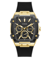 GUESS Mens Black Gold Tone Multi-function Watch GW0956G2