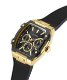 GUESS Mens Black Gold Tone Multi-function Watch GW0956G2