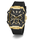 GUESS Mens Black Gold Tone Multi-function Watch GW0956G2