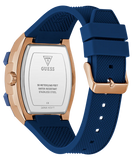 GUESS Mens Blue Rose Gold Tone Multi-function Watch - GW0956G4
