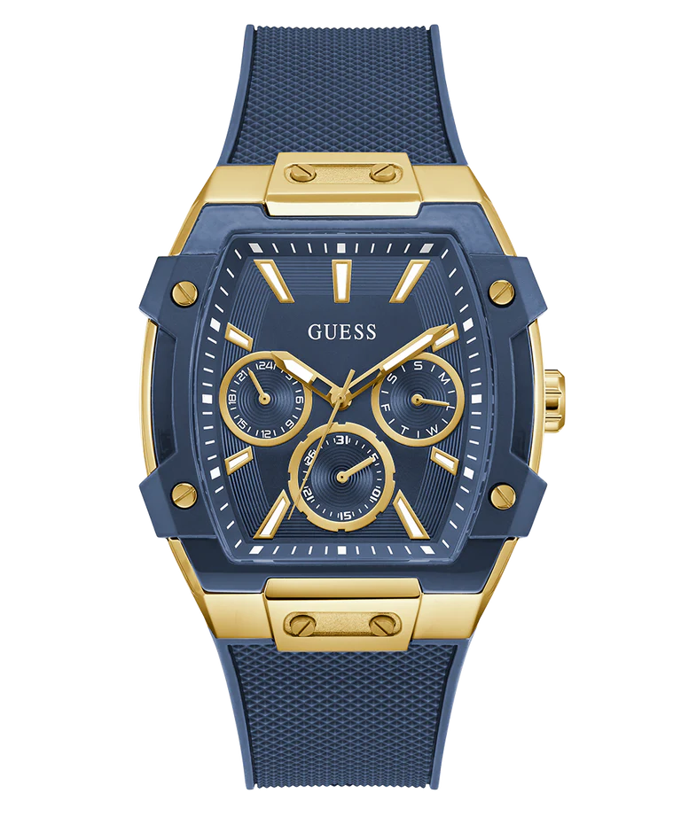 GUESS Mens Blue Gold Tone Multifunction Watch - GW0956G5 - KRISHNA WATCH COMPANY