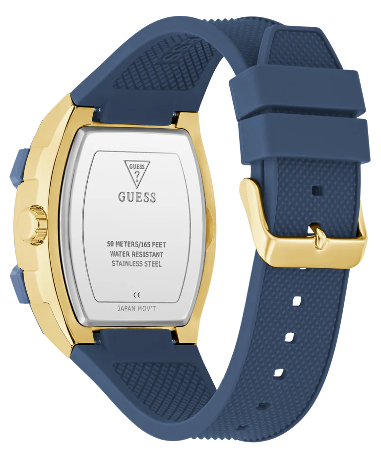 GUESS Mens Blue Gold Tone Multifunction Watch - GW0956G5 - KRISHNA WATCH COMPANY