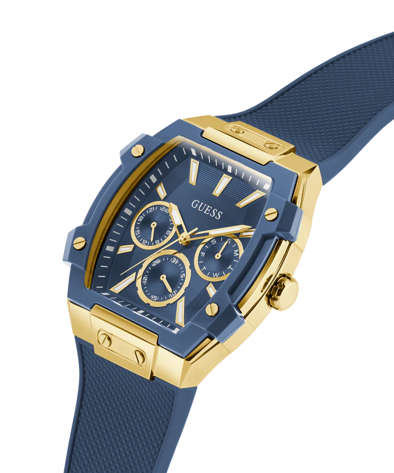 GUESS Mens Blue Gold Tone Multifunction Watch - GW0956G5 - KRISHNA WATCH COMPANY
