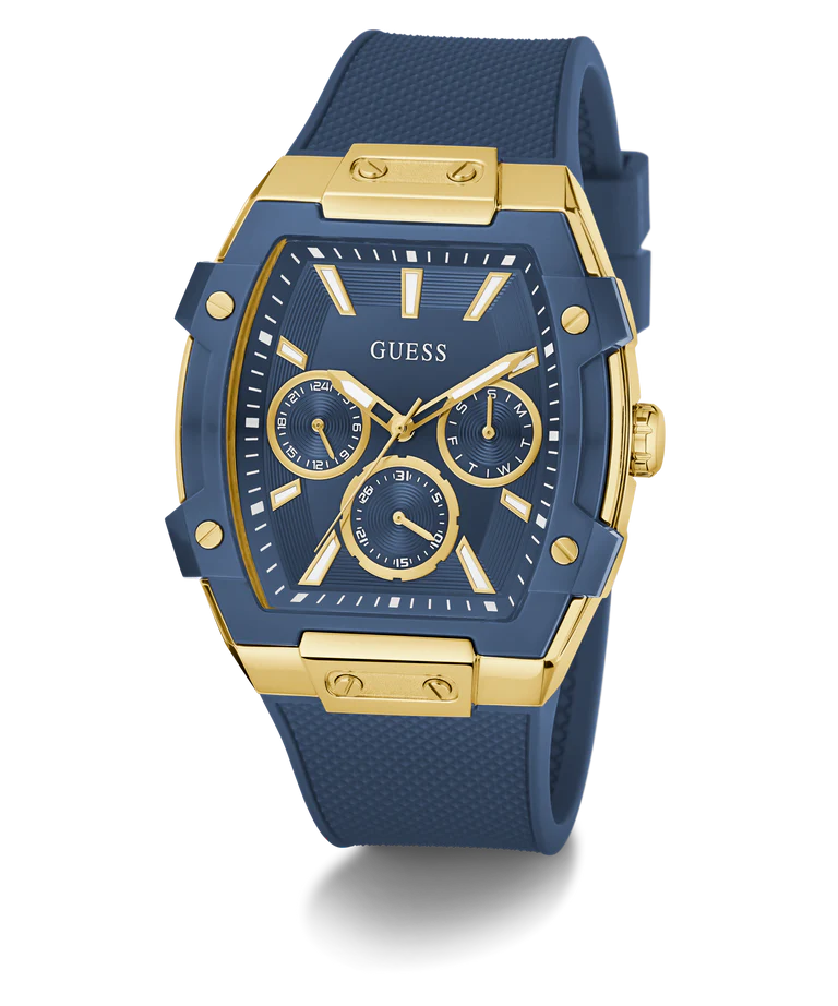 GUESS Mens Blue Gold Tone Multifunction Watch - GW0956G5 - KRISHNA WATCH COMPANY