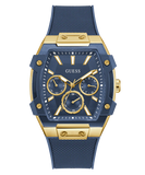 GUESS Mens Blue Gold Tone Multifunction Watch - GW0956G5 - KRISHNA WATCH COMPANY