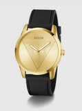 GUESS Mens Black Gold Tone Analog Watch GW0957G2