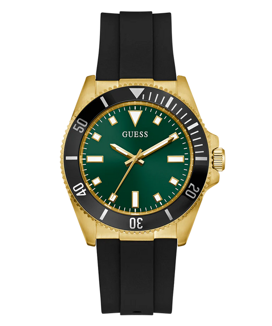 GUESS Mens Black Gold Tone Analog Watch - GW0969G2