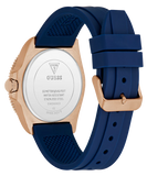 GUESS Mens Blue Rose Gold Tone Analog Watch GW0969G3