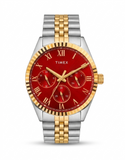 Timex Men's Multifunction Red Dial Gold-Tone Two-Tone Watch – TWEG33306