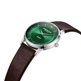 Kenneth Cole Green Dial Brown Leather Strap Watch KCWGA2217604MN - KRISHNA WATCH COMPANY