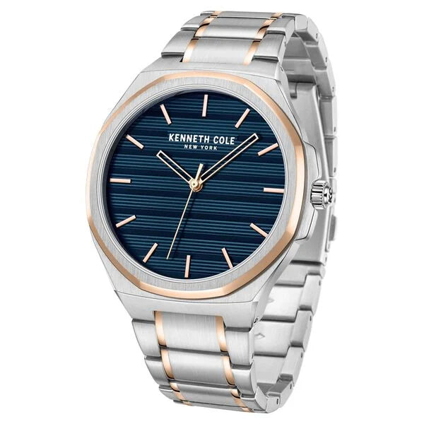 Kenneth Cole Quartz Analog Blue Dial Stainless Steel Strap Watch for Men kcwgg0034506mn - KRISHNA WATCH COMPANY